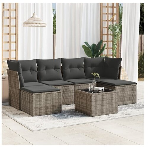 vidaXL 7-dijelni set vrtnih sofa sivi od poliratana Cene