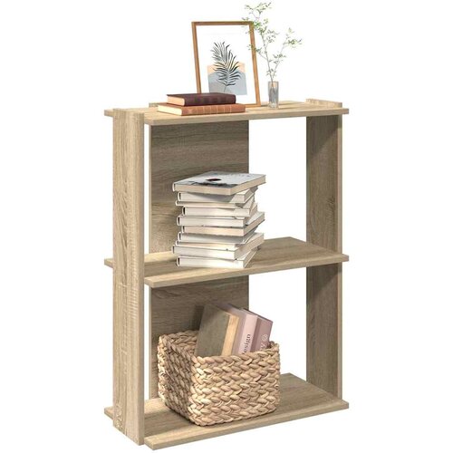  Regal za knjige s 3 razine boja hrasta 60x30x80 cm drveni Cijene