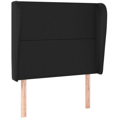  Uzglavlje s u&amp;scaron;ima crno 83 x 23 x 118/128 cm od umjetne kože Slike