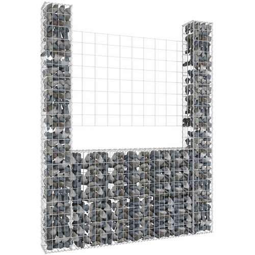  Gabionska košara U-oblika s 2 stupa 140 x 20 x 200 cm željezna Cene