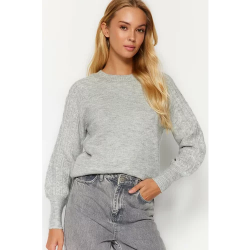 Trendyol Gray Soft Textured Knitwear Sweater