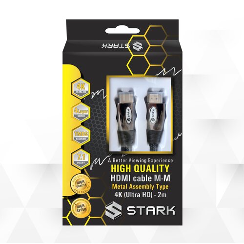 Stark Pozlaćeni HDMI kabl M-M 4K 2m crni Slike