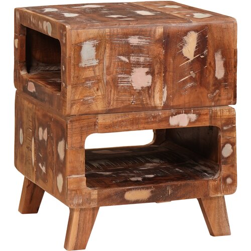VidaXL Konec mize večbarvno 40 x 40 x 49 cm trden predelan les Slike