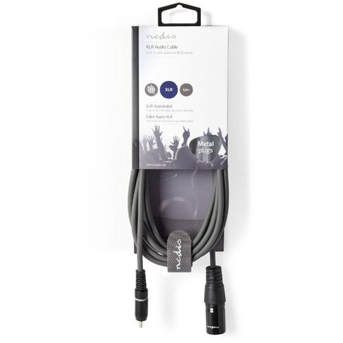 Nedis COTH15205GY30 Unbalanced Audio Cable XLR 3-Pin muski na RCA muski, 3m, PVC, Dark Grey Cene
