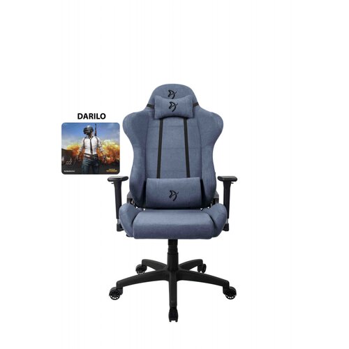 AROZZI gaming stol Torretta mehka tkanina - moder + podlaga za mi&amp;scaron;ko Slike