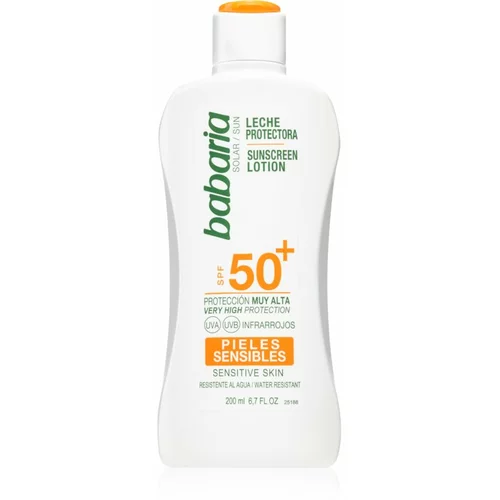 Babaria Sun Sensitive mleko za sončenje za občutljivo kožo SPF 50+ 200 ml