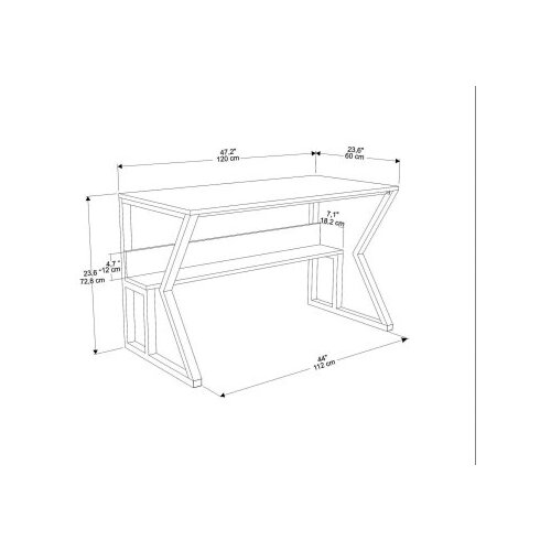 Hanah home wake - black, white blackwhite study desk Slike