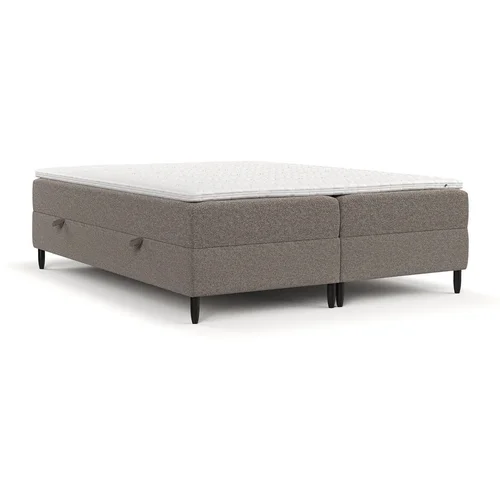 Maison de Rêve Smeđi boxspring krevet s prostorom za odlaganje 140x200 cm Malte –