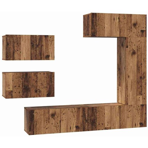 VidaXL Komplet TV omaric s polico Drugo 6 pcs Star les 30.5 x 30 x 90 cm Slike