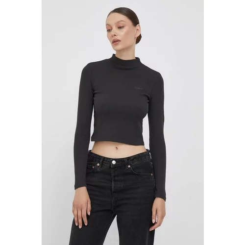PepeJeans Majica z dolgimi rokavi ženski, črna barva