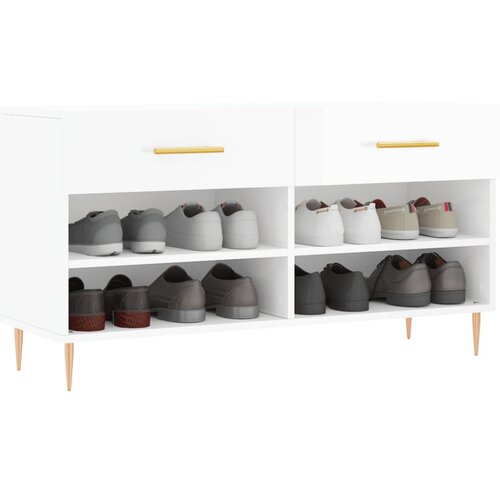  Klupa za cipele bijela 102 x 35 x 55 cm od konstruiranog drva Slike