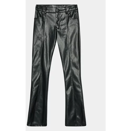 Guess Usnjene hlače J3BB04 WE8D0 Črna Regular Fit