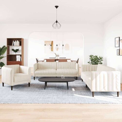 VidaXL 3-dijelni set sofa krem od mikrovlakana Slike