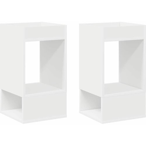  Konačna Stolić 2 pcs Bijelo 30 x 30 x 56 cm Konstruirano drvo Slike