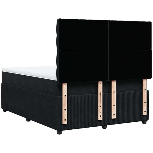 VidaXL Krevet s oprugama i madracem crni 140 x 190 cm bar&amp;scaron;unasti Slike