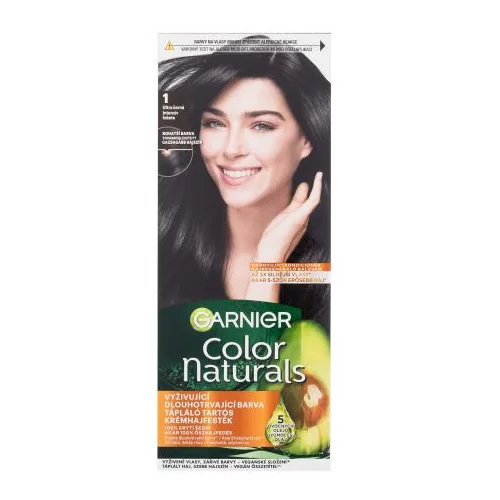 Garnier Color Naturals trajna barva za lase z negovalnimi olji 40 ml Odtenek 1 ultra black za ženske