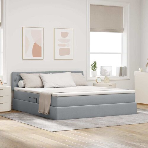 vidaXL Krevet s madracem i skladi&scaron;tem Svijetlo siva 180 x 200 cm Cijene