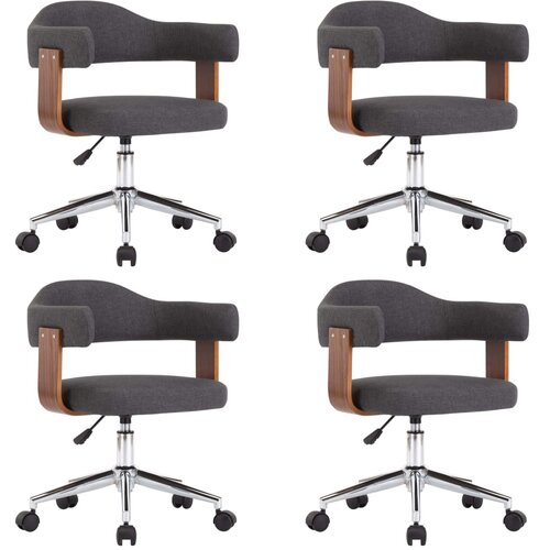 vidaXL Vrtljivi jedilni stoli 4 kosi sivi ukrivljen les in blago, (20812517) Cene