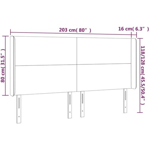  Uzglavlje tamnozeleno 203 x 16 x 118/128 cm bar&amp;scaron;unasto Slike