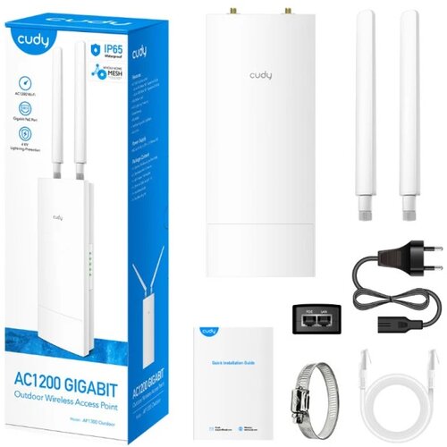 Cudy AP1300 Outdoor AC1200 Gigabit Wireless Access Point, MU-MIMO/OFDMA, Mesh, IP65 Slike