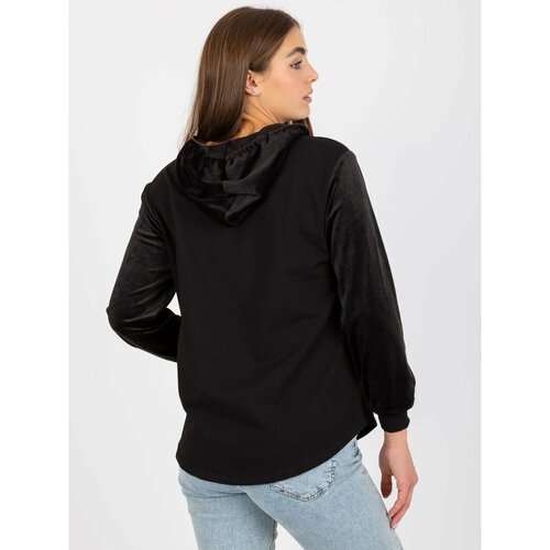 Fashion Hunters Women's black sweatshirt with a hoodie Slike