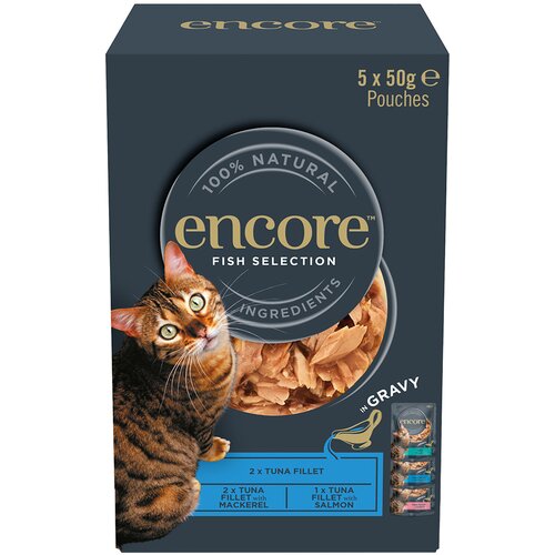 4 + 1 gratis! 5 x 50 g Encore Cat Pouch - Izbor ribe u umaku (3 vrste) Cijene