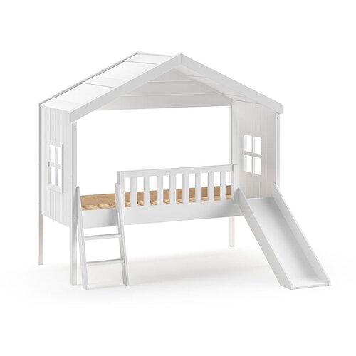Vipack bela otro&amp;scaron;ka postelja iz masivnega bora v obliki hi&amp;scaron;ke/dvignjena 90x200 cm &amp;ndash; Slike