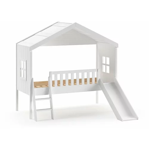 Vipack Bela otroška postelja iz masivnega bora v obliki hiške/dvignjena 90x200 cm –