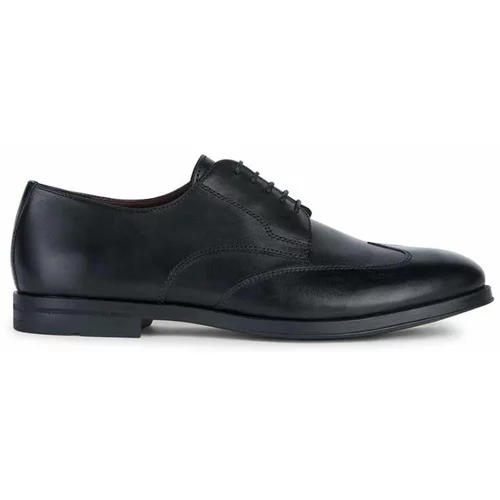 Geox Kožne cipele U DECIO za muškarce, boja: crna, U36FXD 00043 C9999
