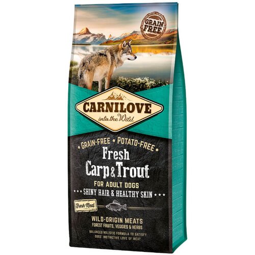 Carnilove dog adult fresh hair & skin - krap & postrv 12 kg Cene