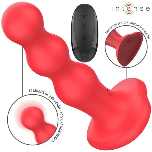 Intense Cody Vibrator with Suction Cup &amp;amp; Remote Control Red Slike