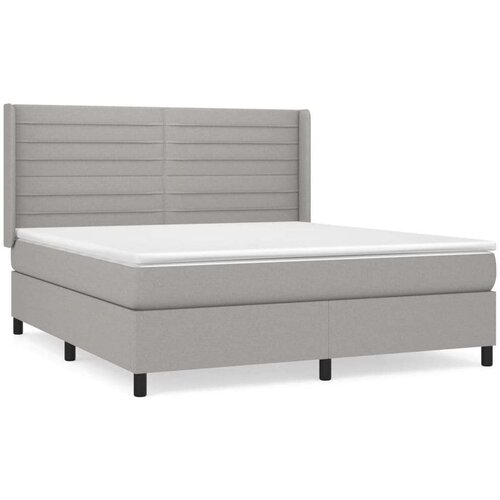  Krevet box spring s madracem svjetlosiva 160x200 cm tkanina Slike