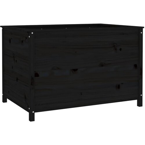  Povi&amp;scaron;ena vrtna gredica crna 119,5x82,5x78 cm masivna borovina Slike