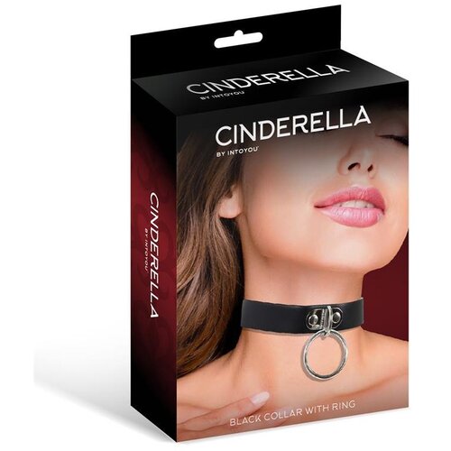Cinderella Collar with Ring Vegan Leather Black Slike
