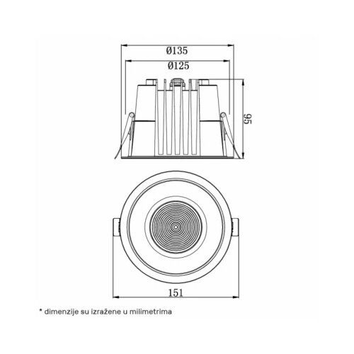  led svetiljka CPS-Y4A12-D23 3000/4000/5000K 12W IP40/IP65 Cene