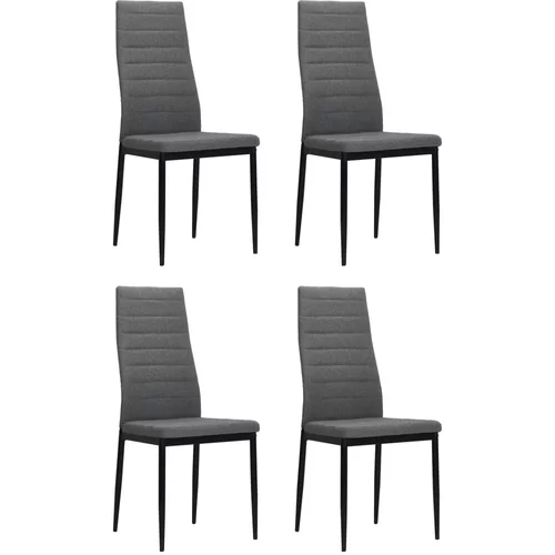 vidaXL Jedilni stoli 4 kosi svetlo sivo blago, (20624451)