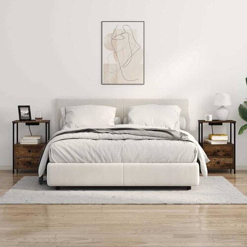  Noćni ormar s ladicama 2 pcs Dimljeni hrast 40 x 31 x 60 cm Slike