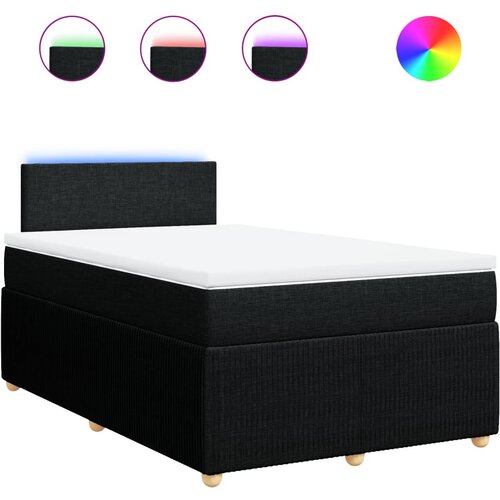 vidaXL Krevet s oprugama i madracem crni 120 x 200cm od tkanine Cijene