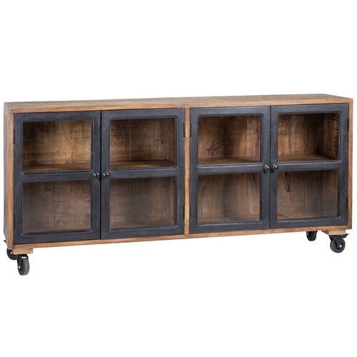 Ixia Vitrina od masivnog manga u prirodnoj boji 160x71 cm &amp;ndash; Slike