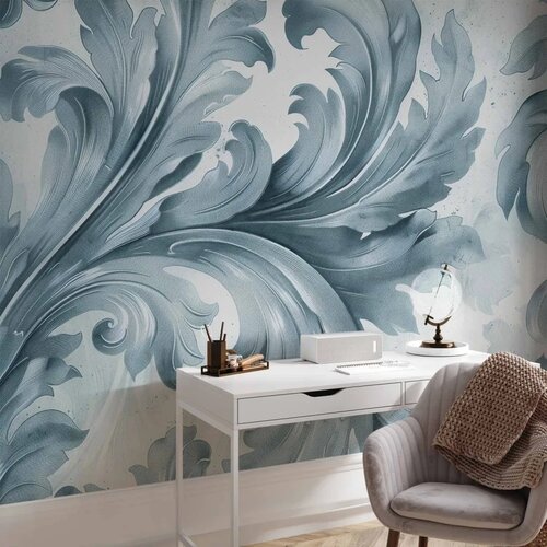  Foto tapeta - Stone Baroque Ornaments in Light Shades of Gray-Blue 294x210 Samoljepljiva Cene