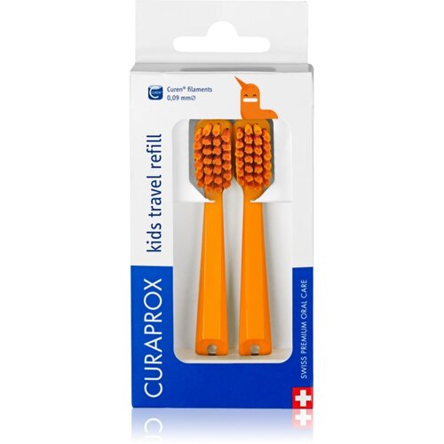 Curaprox Kids Travel refill zamjenske glave za četkicu za zube Orange 2 kom Slike