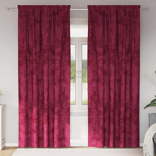  Baršunaste zavjese 2 pcs boja crnog vina 225 x 140 cm Baršun Cene