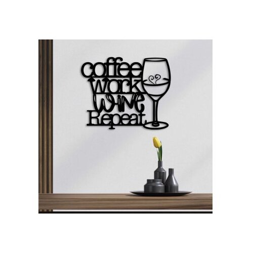 Opviq zidna dekoracija Coffee Repeat, 50x40 cm, 1.5 mm, Crna Slike