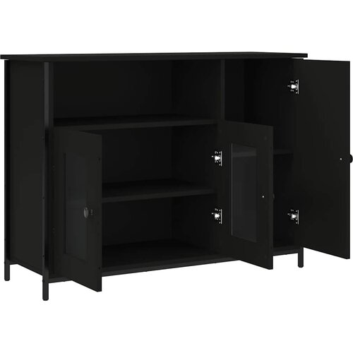  Komoda crna 100x35x75 cm od konstruiranog drva Slike