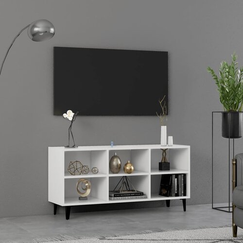 VidaXL TV ormarić s metalnim nogama bijeli 103,5 x 30 x 50 cm Slike