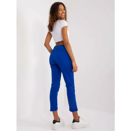Fashion Hunters Cobalt blue high-waisted basic trousers from Aprilia