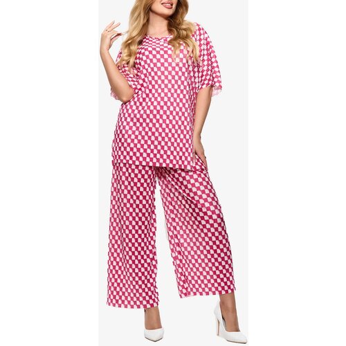 Resti Fuchsia women&amp;#039;s pleated patterned set - Clothing Slike