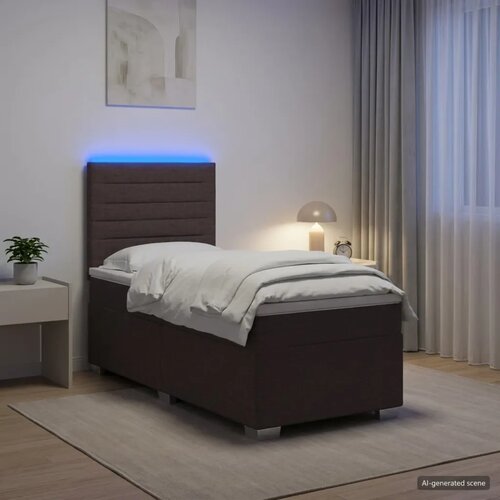 Boxspring krevet s madracem Tamno smeđa 90 x 200 cm Tkanina - Tamno smeđa 90 x 200 cm Dizajn linija Cene