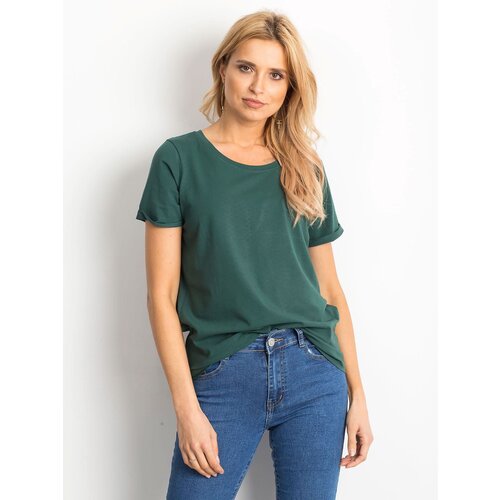 BASIC Feel Good T-shirt-RV-TS-4838.17P-dark green Cene