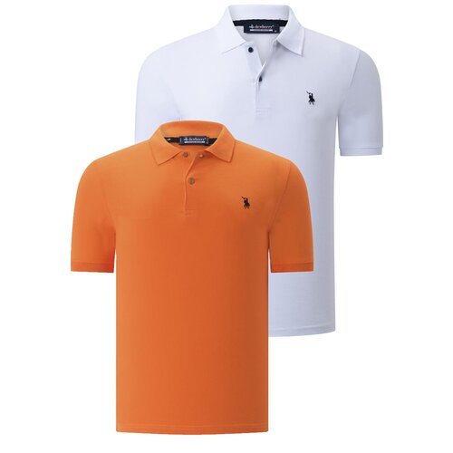 Dewberry DUAL SET T8561 MENS TSHIRT-WHITE-ORANGE Cijene